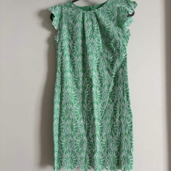 LOFT Eyelet Flutter Sleeve Shift Dress size 0 - Picture 2 of 7